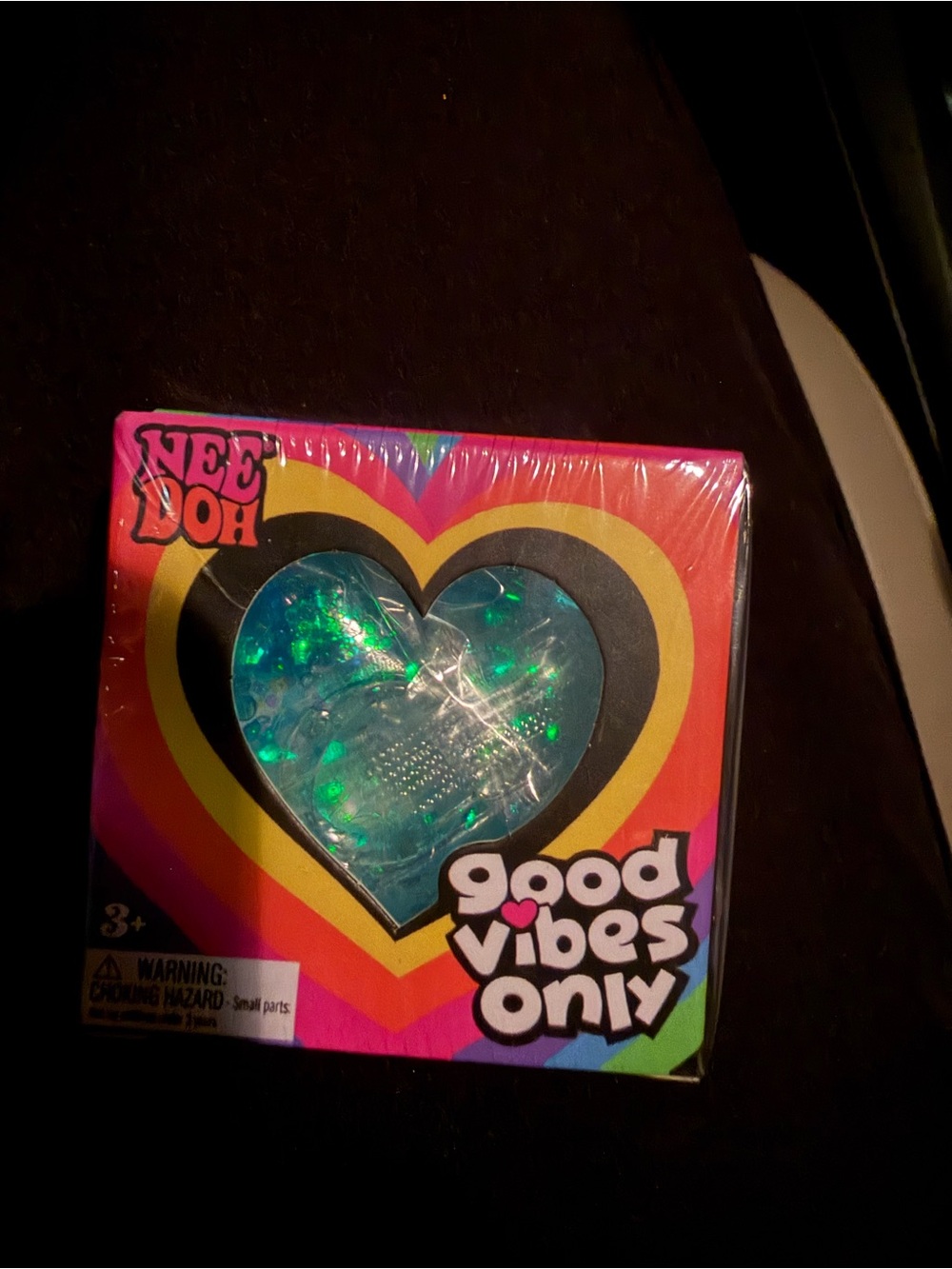 Nee Doh Good Vibes Only Heart Squishy - Iridescent Teal